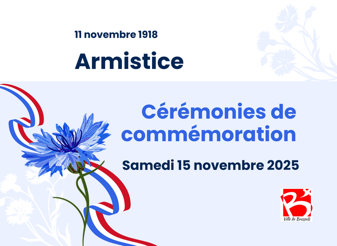 Visuel d'annonce, banderole tricolore et œillet bleu