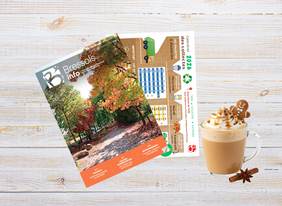 Page couverture Bressols info et calendrier des déchets sur fond bois